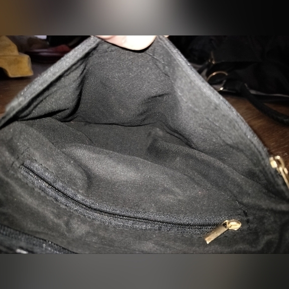 Handmade Black Clutch Purse with Silver Studs New - Picture 6 of 9